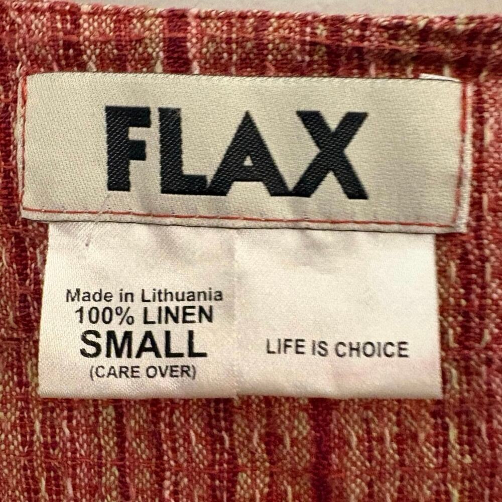 FLAX 100% Linen Short Top Blouse Small Natural Fibers Lagenlook - Picture 5 of 7